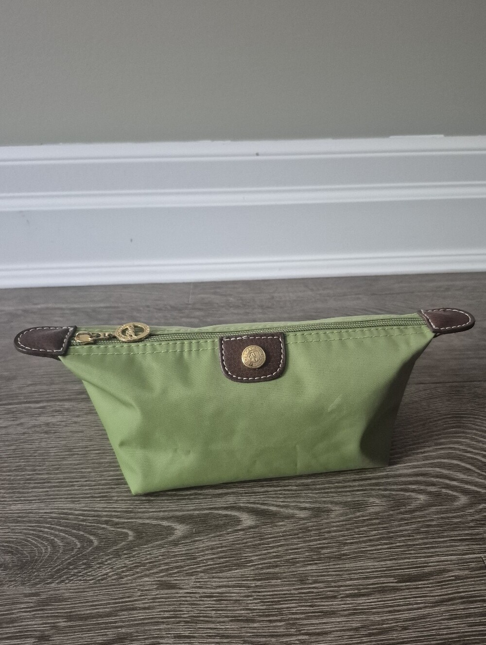 Longchamp Green Cosmetic Bag Gold Hardware